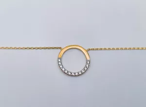Zlatna ogrlica krug sa cirkonima